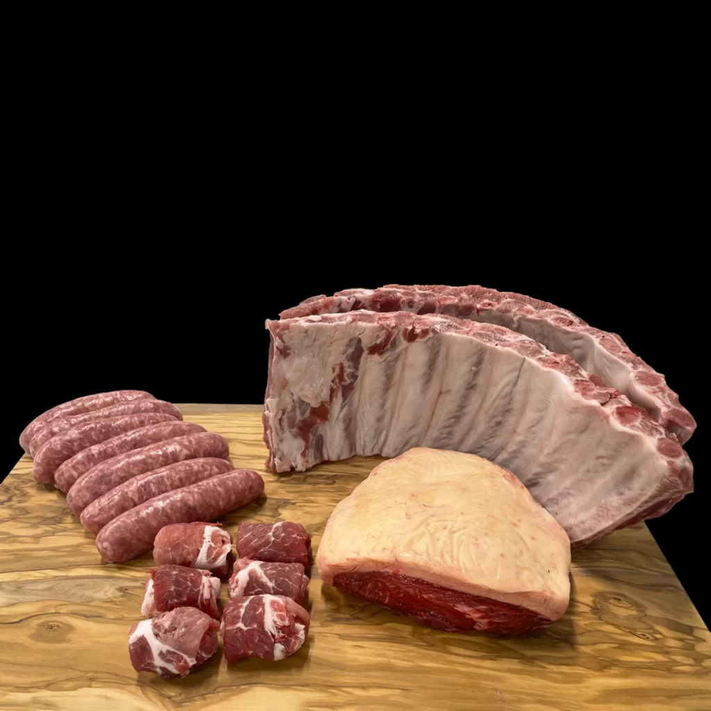 Gran Box di carne mista con Picanha di manzo, costine e bombette di suino
